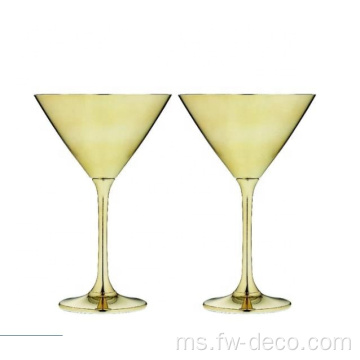 gelas koktel kaca martini emas yang unik